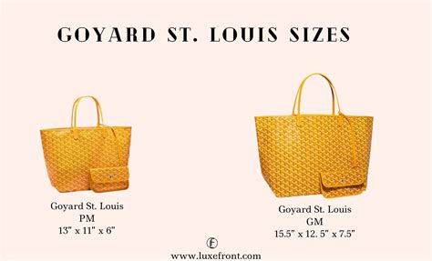 goyard st louis junior tote|goyard st louis size comparison.